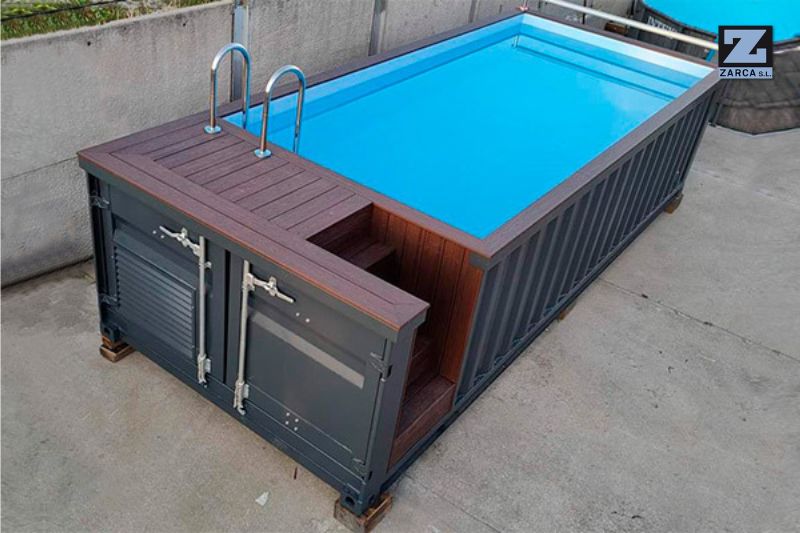 pileta con contenedor